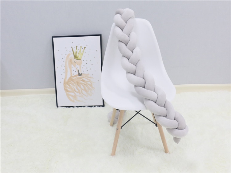 1M/2M/3M/4M Baby Bumper Bed Braid Knot Pillow Cushion Bumper for Infant Bebe Crib Protector Cot Bumper Room Decor